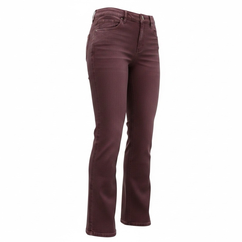 Bill Blass Florence Pants Women’s Sz 8 Avg Burgundy Straight Leg Cotton 30x30